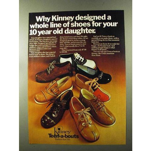 1973 Kinney Teen-a-bouts Shoes Ad - For Daughter