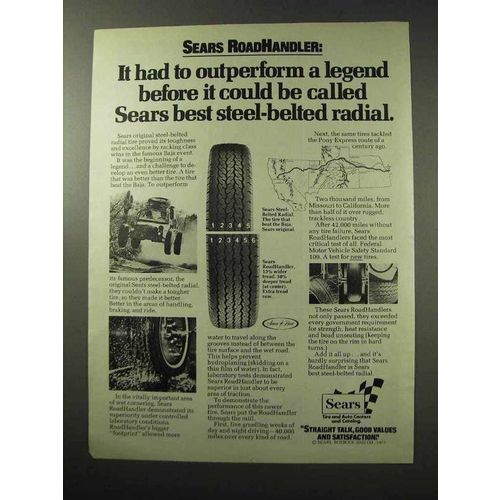 1977 Sears RoadHandler Tires Ad - Outperform a Legend