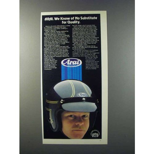 1981 Arai S-75 Challenger Helmet Ad - Quality