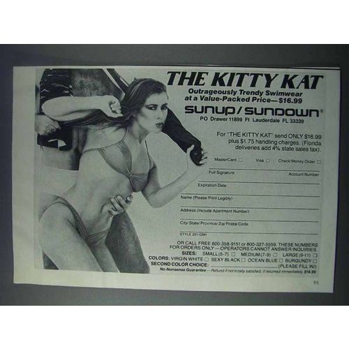 1981 Sunup / Sundown The Kitty Kat Swimsuit Ad