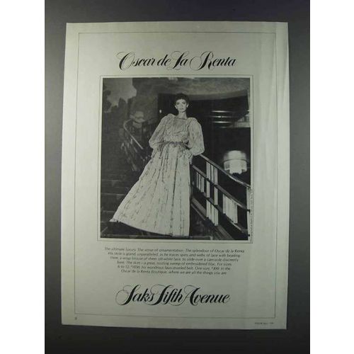 1981 Saks Fifth Avenue Oscar de la Renta Fashion Ad
