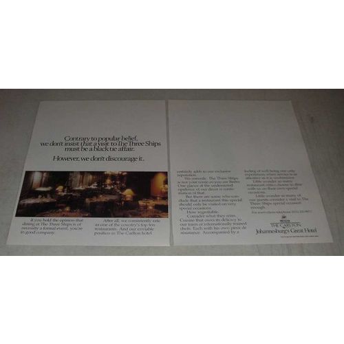 1988 Westin The Carlton Johannesburg Hotel Ad - Contrary to Belief
