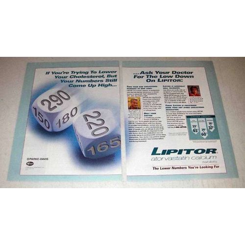 1998 Pfizer Lipitor Ad - To Lower Your Cholesterol