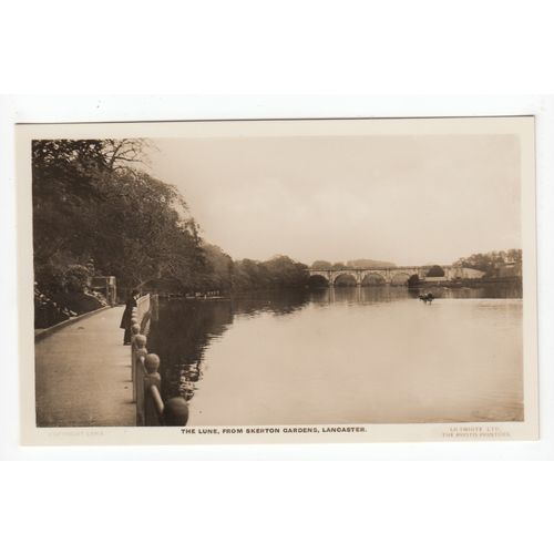 The Lune from Skerton Gardens Lancaster Postcard RP Lancashire 4