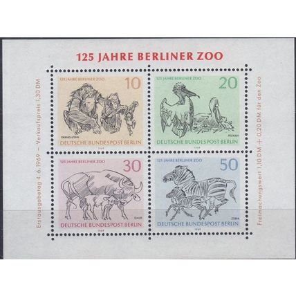 GERMANY BERLIN [1969] MiNr 0338-41 Block 2 ( **/mnh ) Tiere