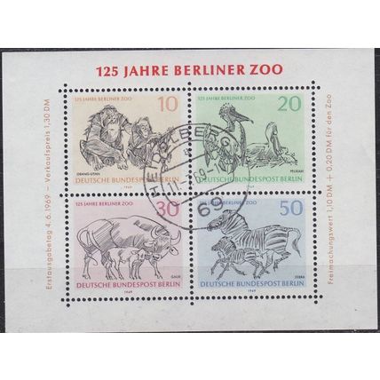 GERMANY BERLIN [1969] MiNr 0338-41 Block 2 ( O/used ) Tiere