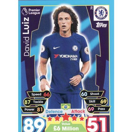 Match Attax 2017/2018 79 David Luiz Chelsea