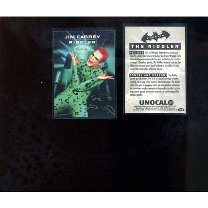 1995 BATMAN FOREVER MOVIE UNOCAL 76 PROMO Card #1 JIM CARREY- Riddler RARE!! NM