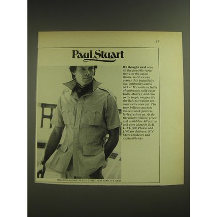 1974 Paul Stuart jacket Advertisement - Paul Stuart