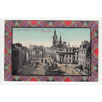 Union Street from the East End Aberdeen Postcard Tartan