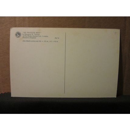 'he prayeth best' . by Margaret W. Tarrant unused postcard Medici society ltd. =