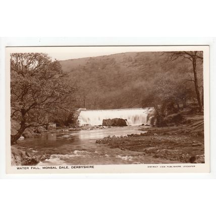 Water Fall Monsal Dale Postcard RP Derbyshire
