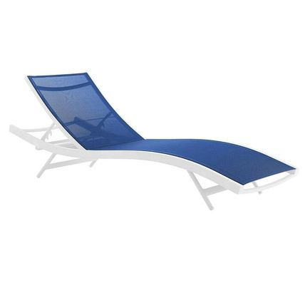 Modern Patio Chaise Lounge Chair Breathable Mesh Powder-Coated Aluminum Frame