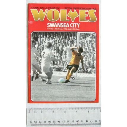 1982 programme Wolverhampton Wanderers v. Swansea City