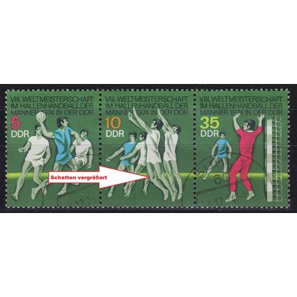 GERMANY DDR [1974] MiNr 1928-30 F23,I WZd299 ( OO/used ) [02] Sport Plattenfehle