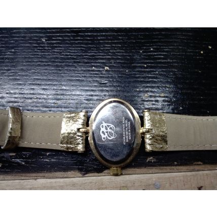 E J Ladies Quartz Watch Gold Toned & Rhinestone