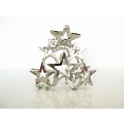 Silver stars metal hair claw clip