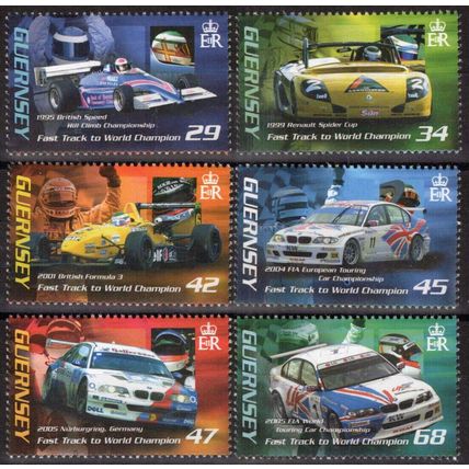 ZAYIX Guernsey 905-910 MNH Race Cars Sports Fast Track 080323SM98M