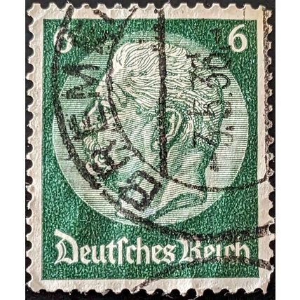 Stamp German Empire SG497B 1934 6pfg Paul von Hindenburg Used