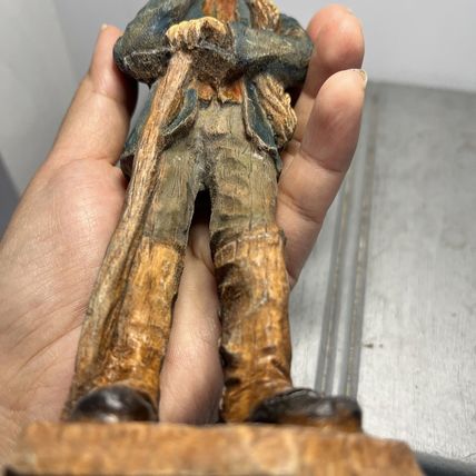 Old Man with Smoke Pipe Vintage Figurine Collectable.