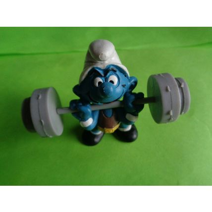 Weight lifter weight lifting smurf complete with weights