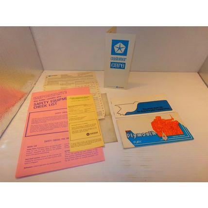 1971 Plymouth Fury Operator's Manual + Clean Air Warranty Safety Equip Checklist