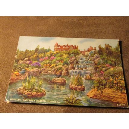 Valentines Postcard - Rock Gardens Southsea, Portsmouth - Artist E.W Trick A1767