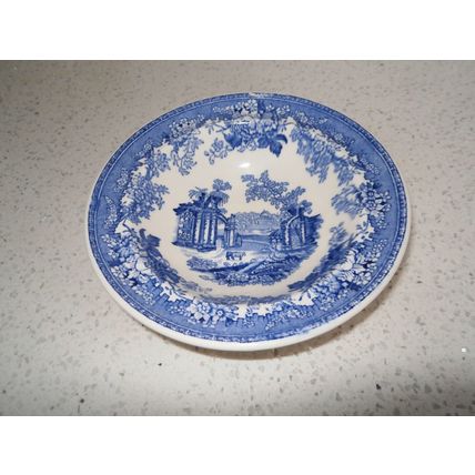 Mason's Ironstone Blue & White Fountains Dessert Bowl