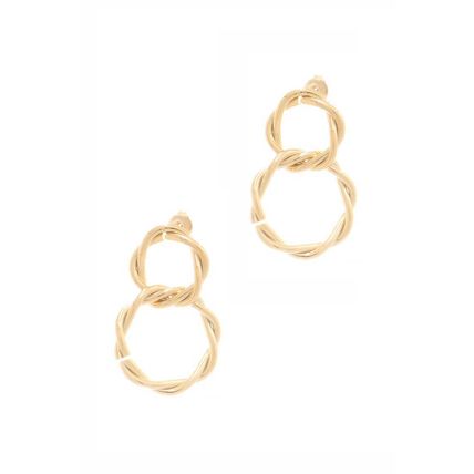 Secret Box Double Twist Metal Dangle Stud Earring