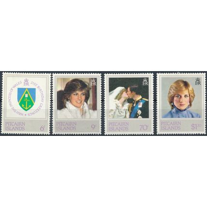 21st Birthday Diana Princess of Wales - Pitcairn Island 1982 - NM H - SG 226/9