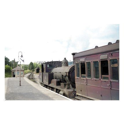 ptc9018 - Steam Locomotive No.30583 & Coach, Axminster, Sept. 1954 - print 6x4