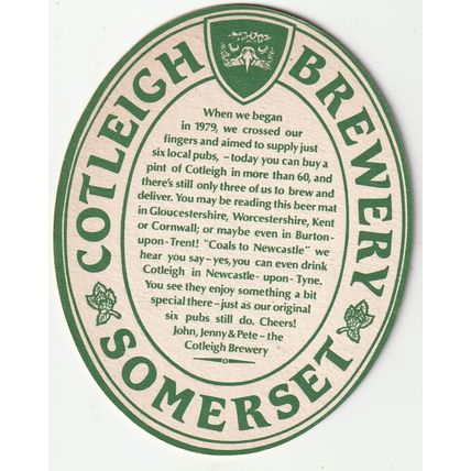 BEER MAT - COTLEIGH BREWERY - OLD BUZZARD - (Cat No 002) - (1987)
