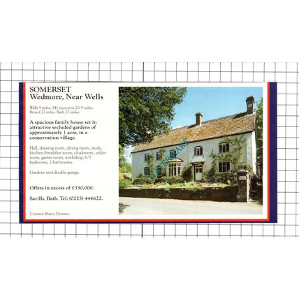 Wedmore Somerset / Great Braxted Essex House Sale Advert -c.1990 Clipping