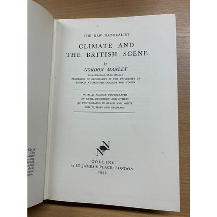 1952 NEW NATURALIST "CLIMATE & THE BRITISH SCENE" ILLUSTRATED HARDBACK BOOK (P4)