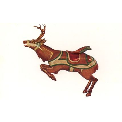 Carousel Reindeer Fair Roundabout Style Michael Riccitelli Italian Painting Post