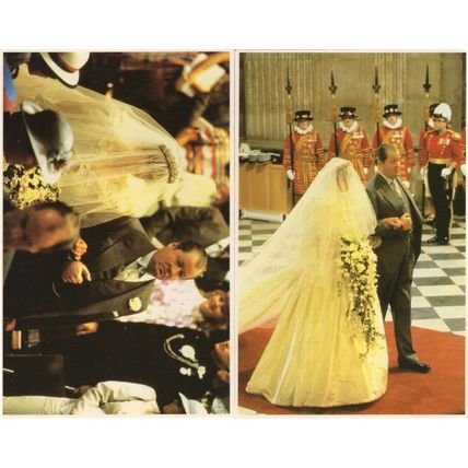 Princess Diana Entering The Church 1981 Royal Wedding 2x Postcard s