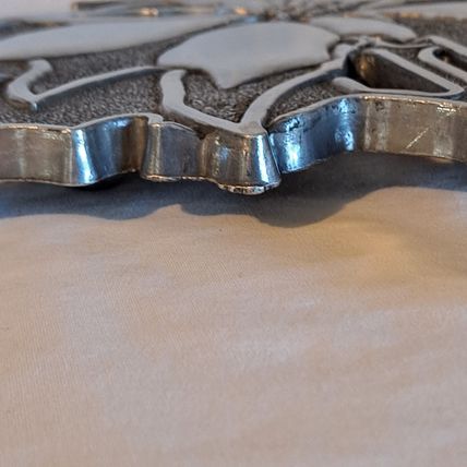 1984 TELEFLORA Cast Aluminum Hot Plate POINSETTIA TRIVET Christmas Flower Metal