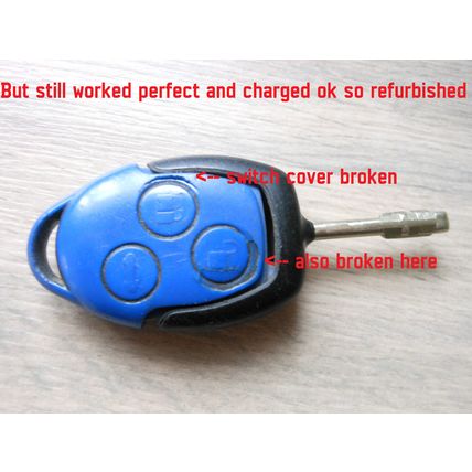 1 X FORD TRANSIT 3 BUTTON REMOTE KEY FOB MK7 TIPPER VAN BLUE REFURBISHED TESTED