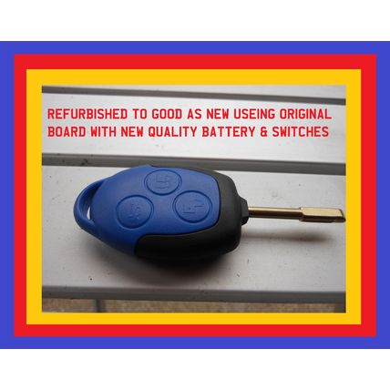 1 X FORD TRANSIT 3 BUTTON REMOTE KEY FOB MK7 TIPPER VAN BLUE REFURBISHED TESTED