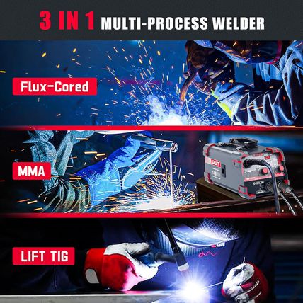 AWT 140Amp MIG Welder Flux Core MIG Welder/Stick/Lift TIG 3 in 1 Welding Machine
