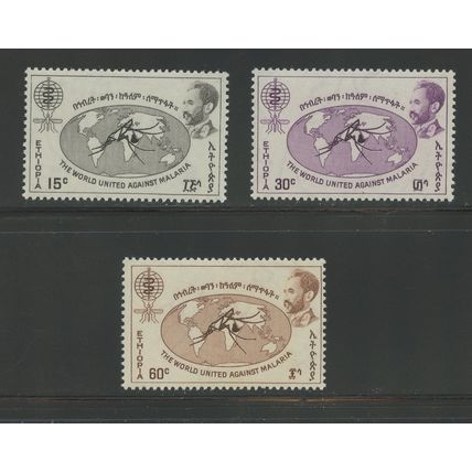 Ethiopia 383-385, 1962 Malaria Eradication, VF, MNH (ETH177)