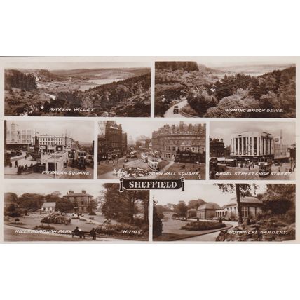 EC826 SHEFFIELD MULTI VIEW . R/P POSTCARD