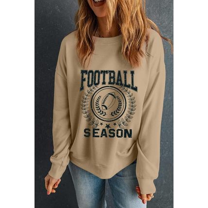 Khaki Rugby FOOTBALL SEASON Graphic Game Day Sweatshirt