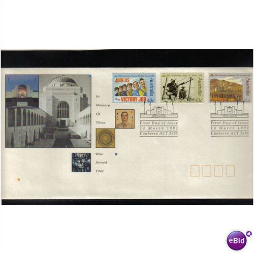 1991 AUSTRALIA IN MEMORY OF THOSE WHO SERVED 1941 FDC