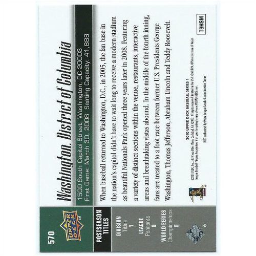 2010 Upper Deck - #570 - Washington Nationals