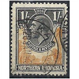 Northern Rhodesia 1925 SG10 1/- Yellow-Brown & Black Fine Used . . .