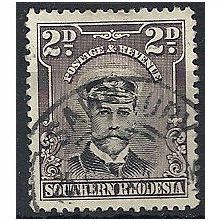 Southern Rhodesia 1924 SG4 2d Black & Purple-Grey Fine Used . . .