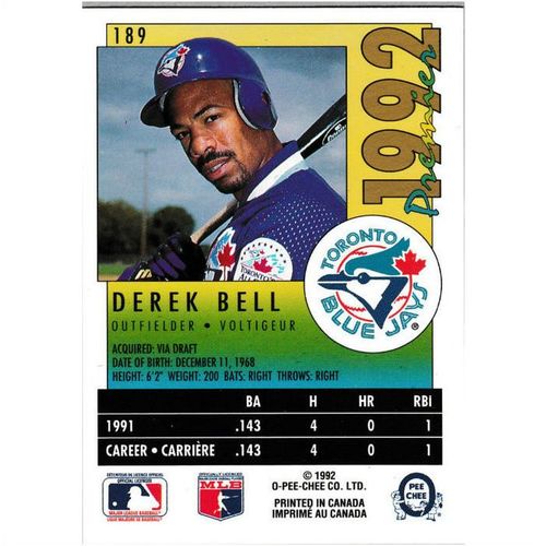 1992 O-Pee-Chee Premier - #189 - Derek Bell