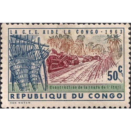 CONGO DR, Construction of Ituri Road, blue 1963, 0.5F