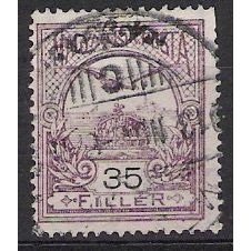 Mi 102 Y: 35 f. lilac/black Definitive Stamp: Turul, Wz. 6 (1909).